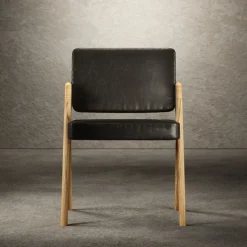Giopagani Chairs<Souvenir Armless chair Black Leather