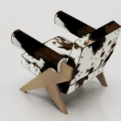 Giopagani Lounge Chairs<Souvenir Cowhide Fur And Elm Wood Lounge Chair