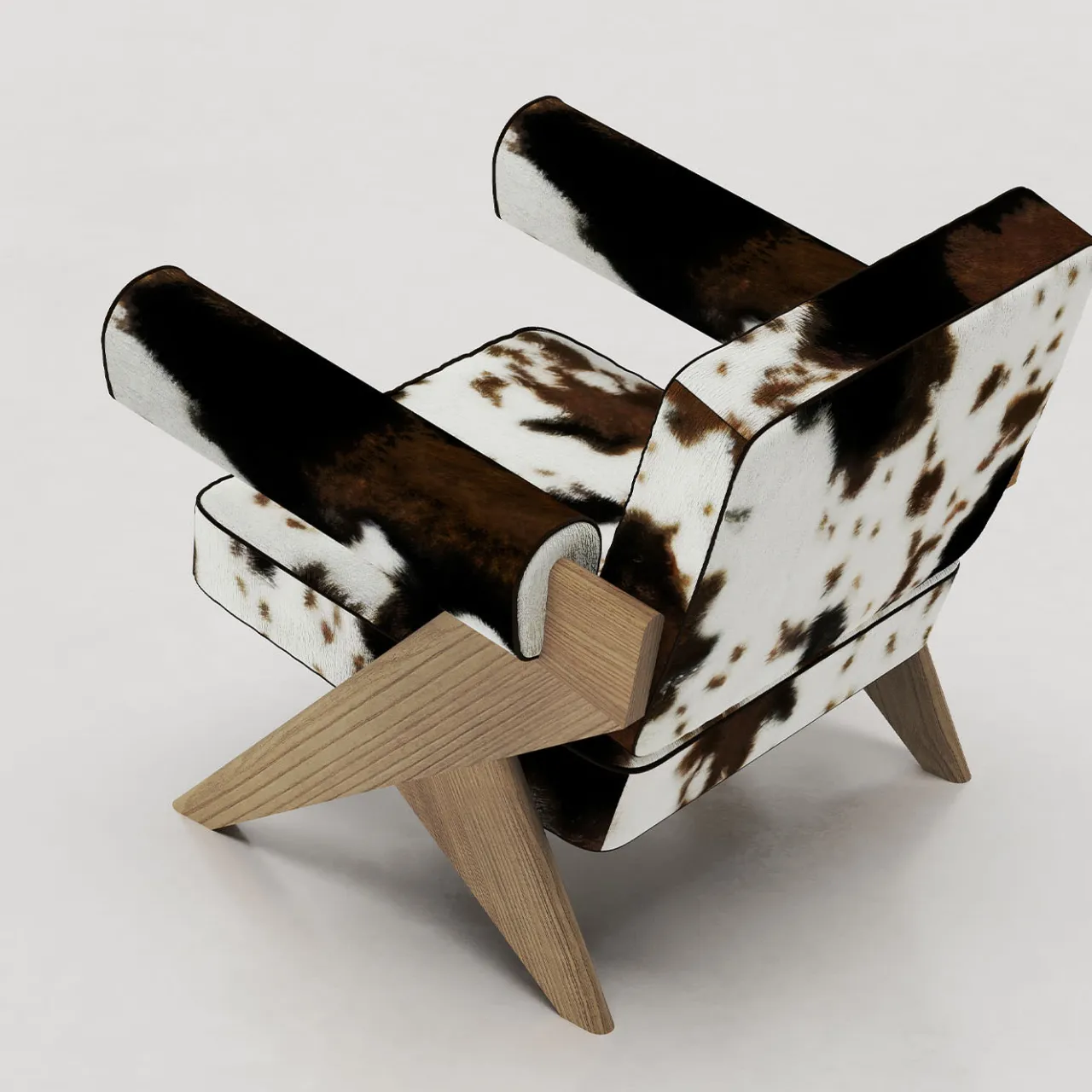 Giopagani Lounge Chairs<Souvenir Cowhide Fur And Elm Wood Lounge Chair