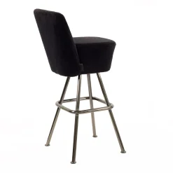 PuraVisione Bar Stools<SPACE CADET Black Bar Stool with Chrome Base