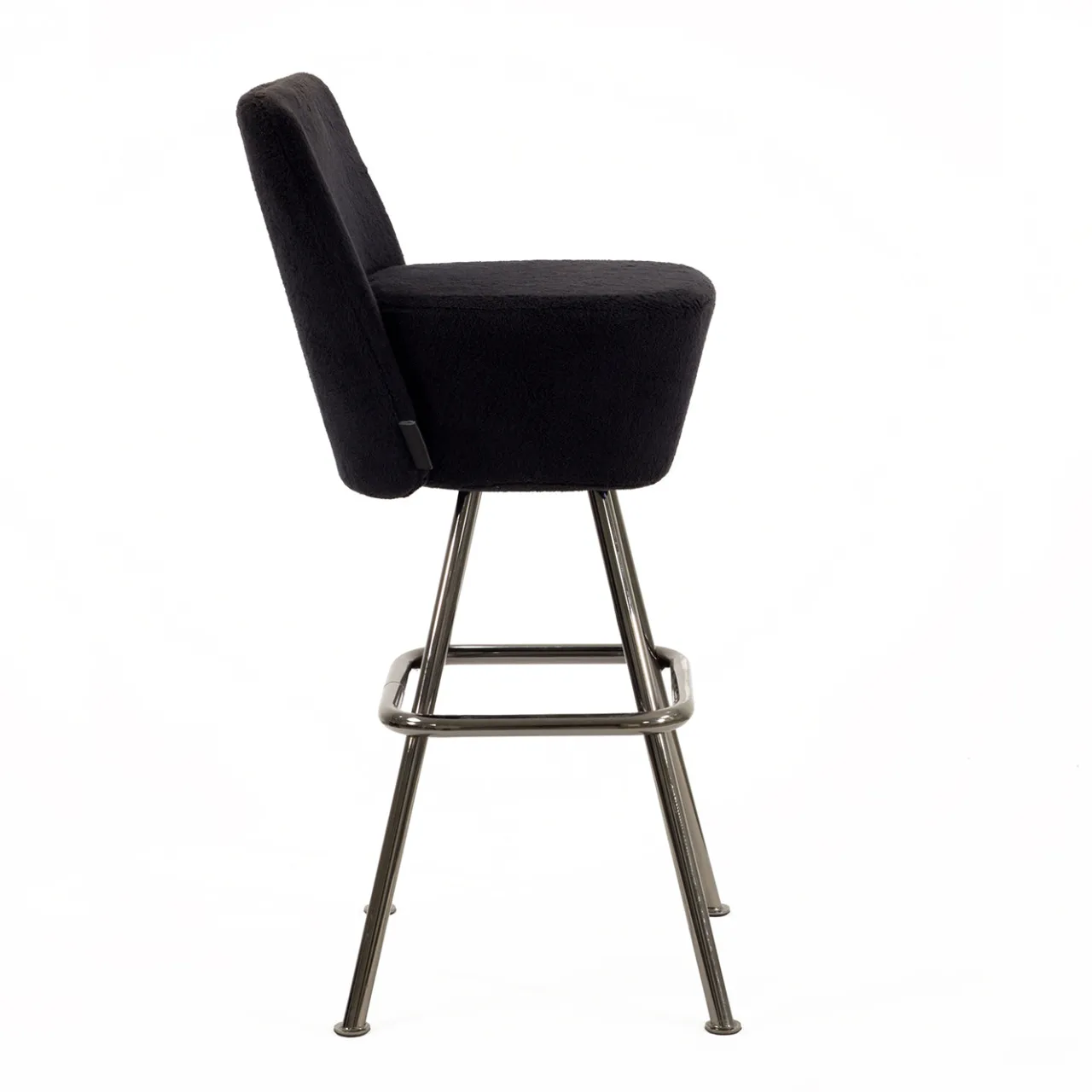 PuraVisione Bar Stools<SPACE CADET Black Bar Stool with Chrome Base