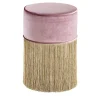 Lorenza Bozzoli Couture Ottomans & Poufs<Sparkle Pink Pouf with Gold Fringe