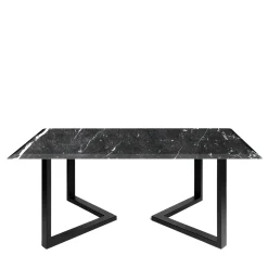 La Sartoria del Marmo by Lombardi Marmi Dining Tables<Sparviero Black Marquinia Dining Table