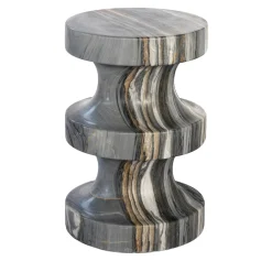 Etamorph Stools<Spira Calacatta Midnight Marble Stool