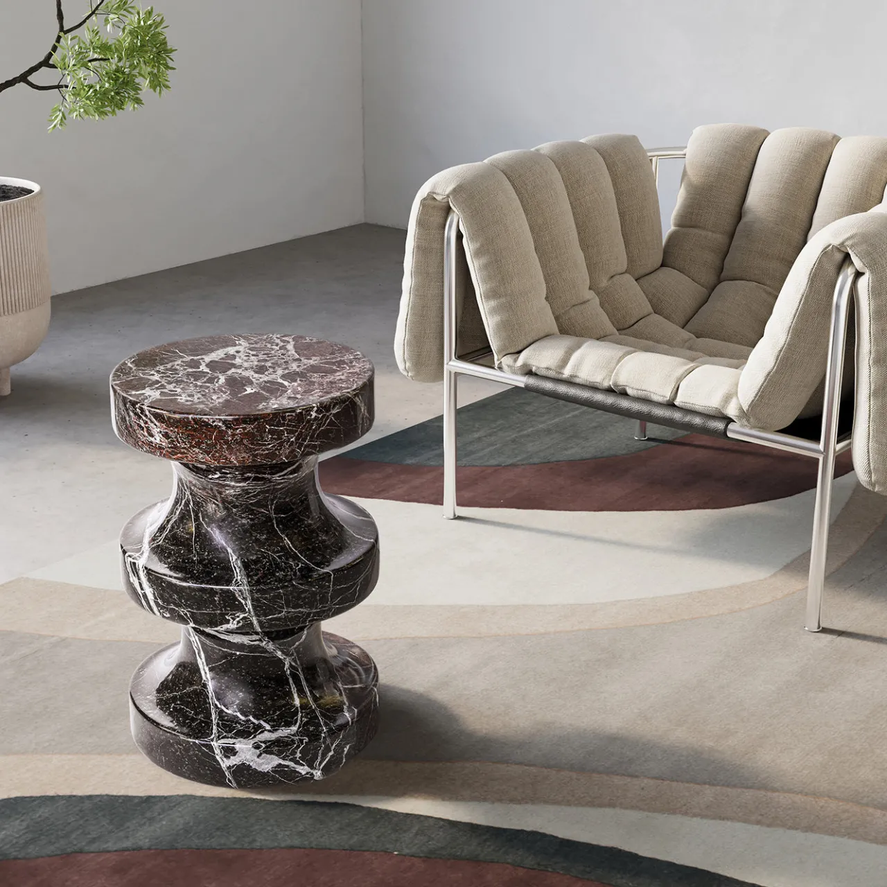 Etamorph Stools<Spira Rosso Levanto Marble Stool