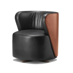 Ghidini 1961 Lounge Chairs<Spritz Black Leather Lounge Chair by Lorenza Bozzoli