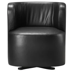 Ghidini 1961 Armchairs<Spritz Swivel Black Leather Armchair by Lorenza Bozzoli
