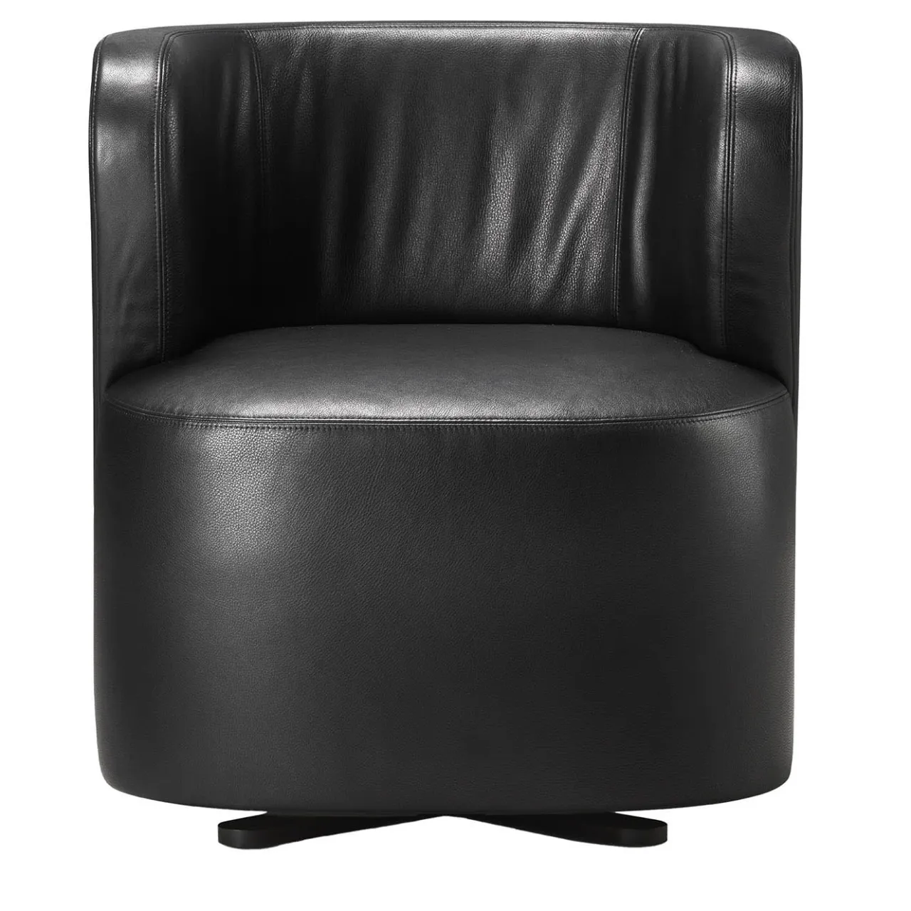 Ghidini 1961 Armchairs<Spritz Swivel Black Leather Armchair by Lorenza Bozzoli