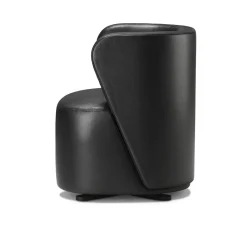 Ghidini 1961 Armchairs<Spritz Swivel Black Leather Armchair by Lorenza Bozzoli