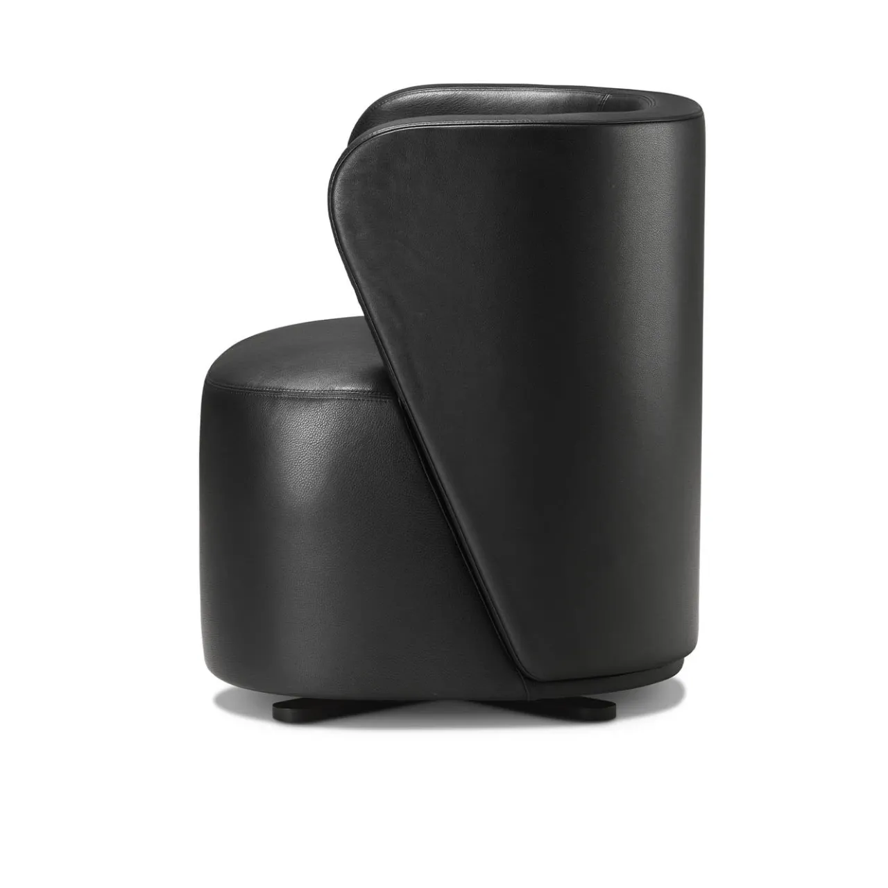 Ghidini 1961 Armchairs<Spritz Swivel Black Leather Armchair by Lorenza Bozzoli