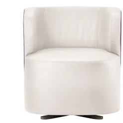 Ghidini 1961 Lounge Chairs<Spritz White Leather Lounge Chair by Lorenza Bozzoli