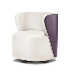 Ghidini 1961 Lounge Chairs<Spritz White Leather Lounge Chair by Lorenza Bozzoli