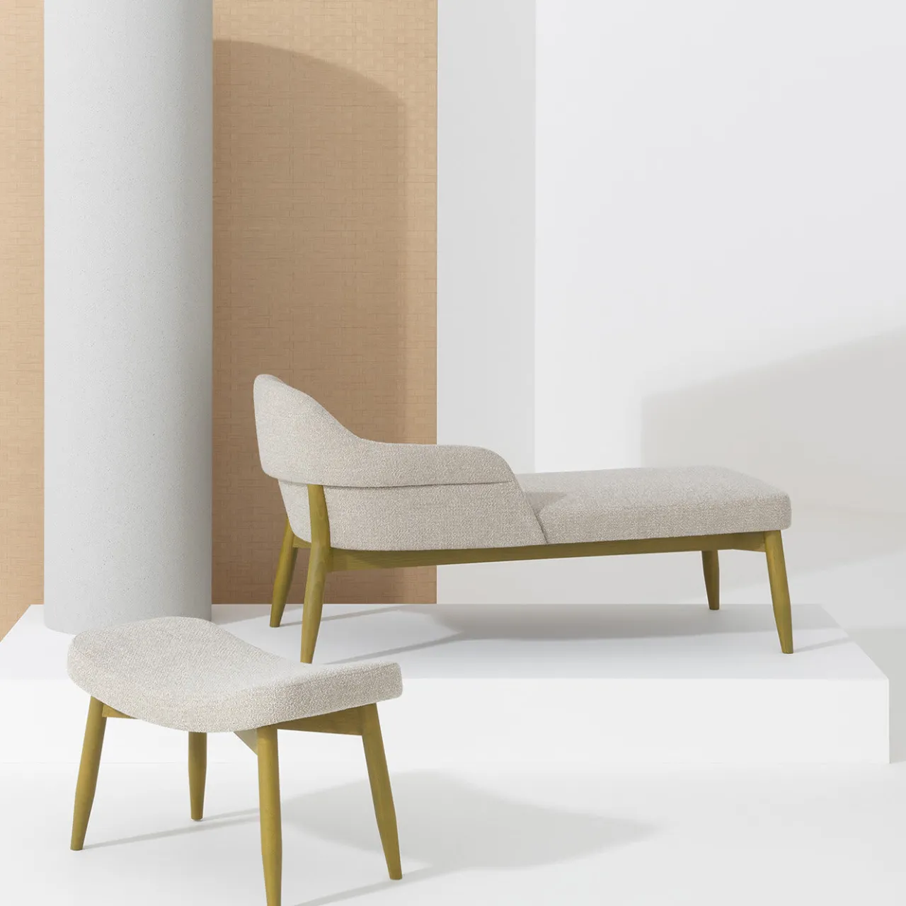 Billiani 1911 Chaises<Spy 664 Beige Chaise Longue by Emilio Nanni