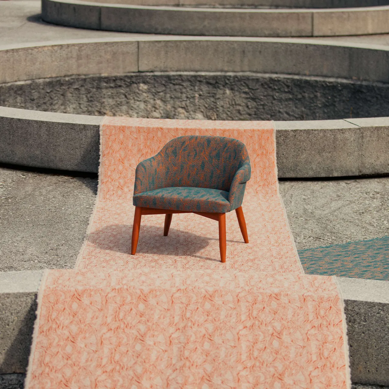 Billiani 1911 Armchairs<Spy 651 Orange and Teal Armchair by Emilio Nanni