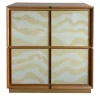 Meccani Design Sideboards Buffets<Square 4-Door Glass & Oak Cupboard by Mascia Meccani