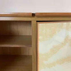 Meccani Design Sideboards Buffets<Square 4-Door Glass & Oak Cupboard by Mascia Meccani