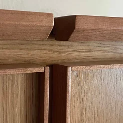 Meccani Design Sideboards Buffets<Square 4-Door Oak Cupboard by Mascia Meccani