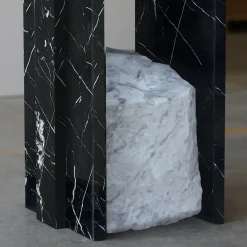 Stone Stackers Consoles<SSC103-4 Marquina & White Carrara Marble Console