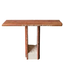 Stone Stackers Consoles<SSC103-2 Travertino Rosso Marble Console