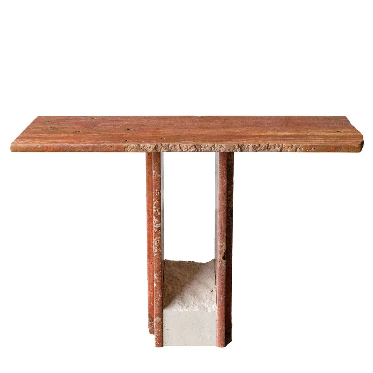 Stone Stackers Consoles<SSC103-2 Travertino Rosso Marble Console