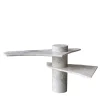 Stone Stackers Side Tables<SST025 Dover White & Namibia Sky Marble Sculptural Side Table