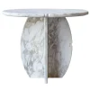 Stone Stackers Side Tables<SST023 Calacatta Oro Round Marble Side Table