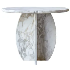 Stone Stackers Side Tables<SST023 Calacatta Oro Round Marble Side Table