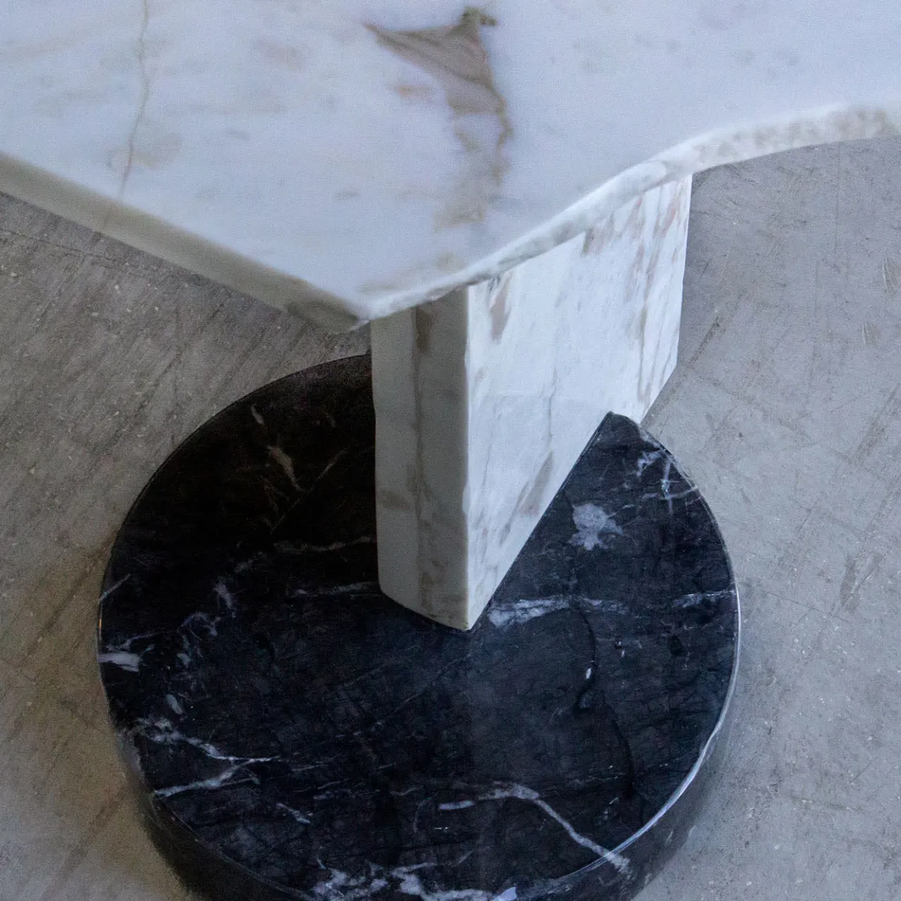 Stone Stackers Side Tables<SST022 Calacatta Oro Squared Marble Side Table