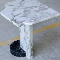 Stone Stackers Side Tables<SST022 Calacatta Oro Squared Marble Side Table
