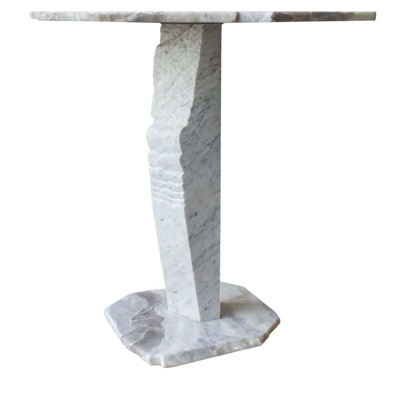 Stone Stackers Side Tables<SST021 Dover White Marble Side Table