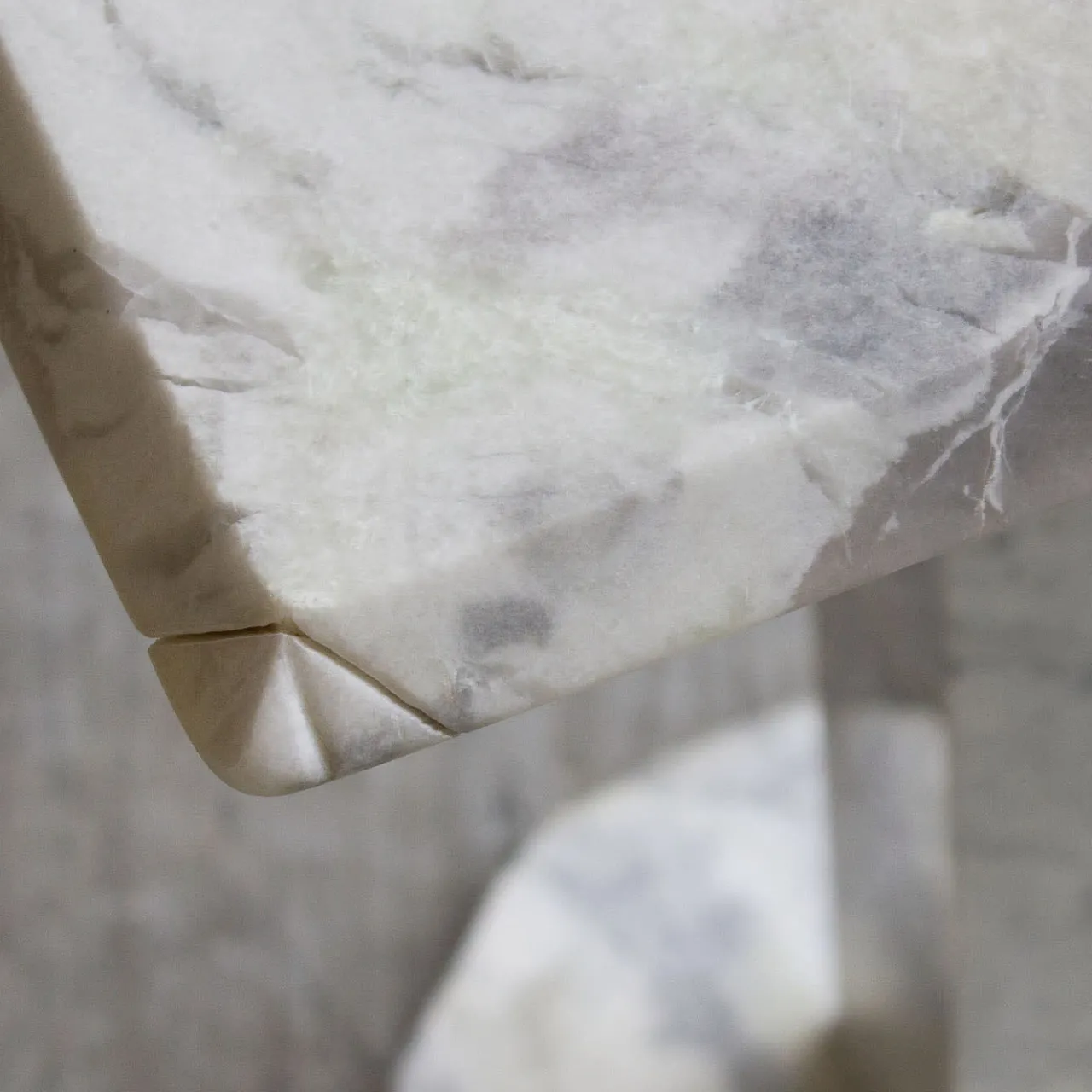 Stone Stackers Side Tables<SST021 Dover White Marble Side Table
