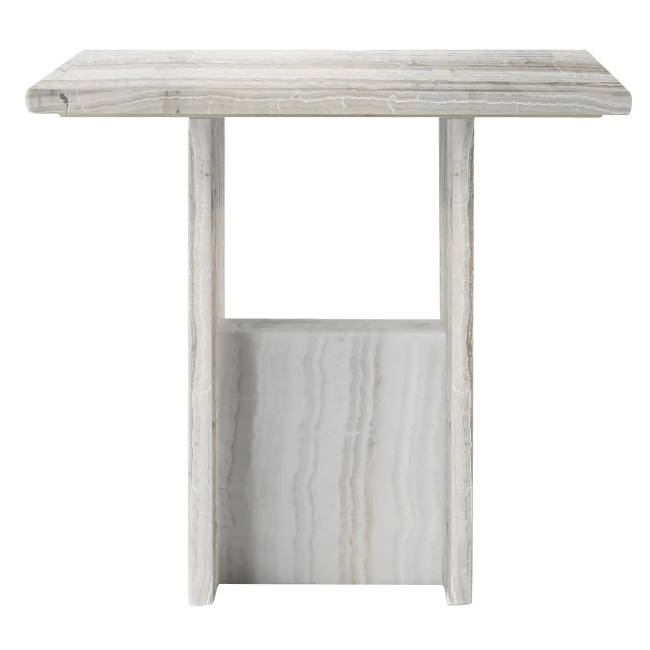 Stone Stackers Side Tables<SST016-4 Invisible Ivory & Velluto Onyx Marble Side Table