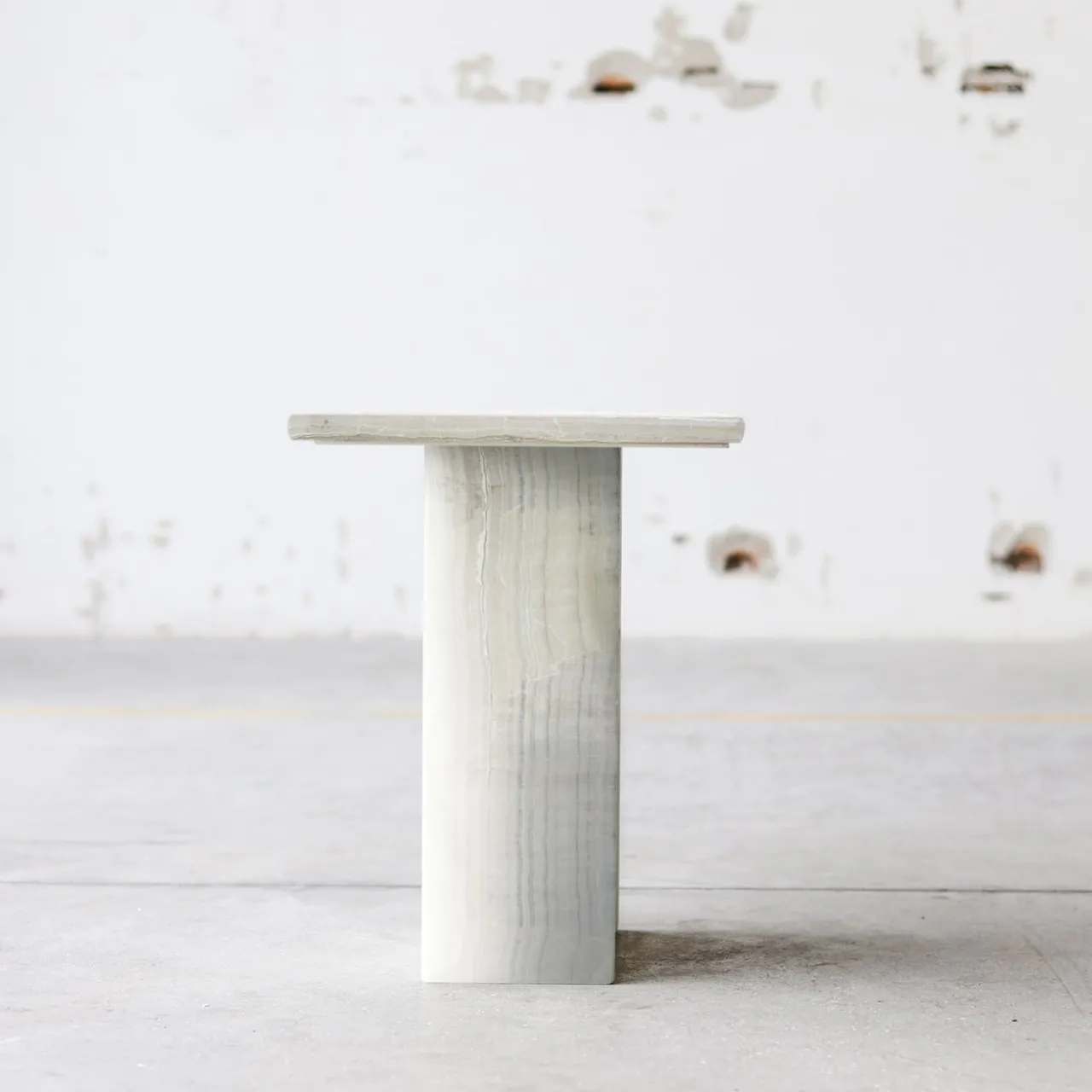 Stone Stackers Side Tables<SST016-4 Invisible Ivory & Velluto Onyx Marble Side Table