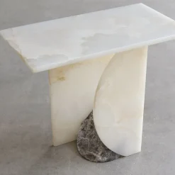 Stone Stackers Side Tables<SST026 Onyx Marble Sculptural Side Table