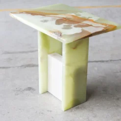 Stone Stackers Side Tables<SST016-2 Onyx Marble Side Table