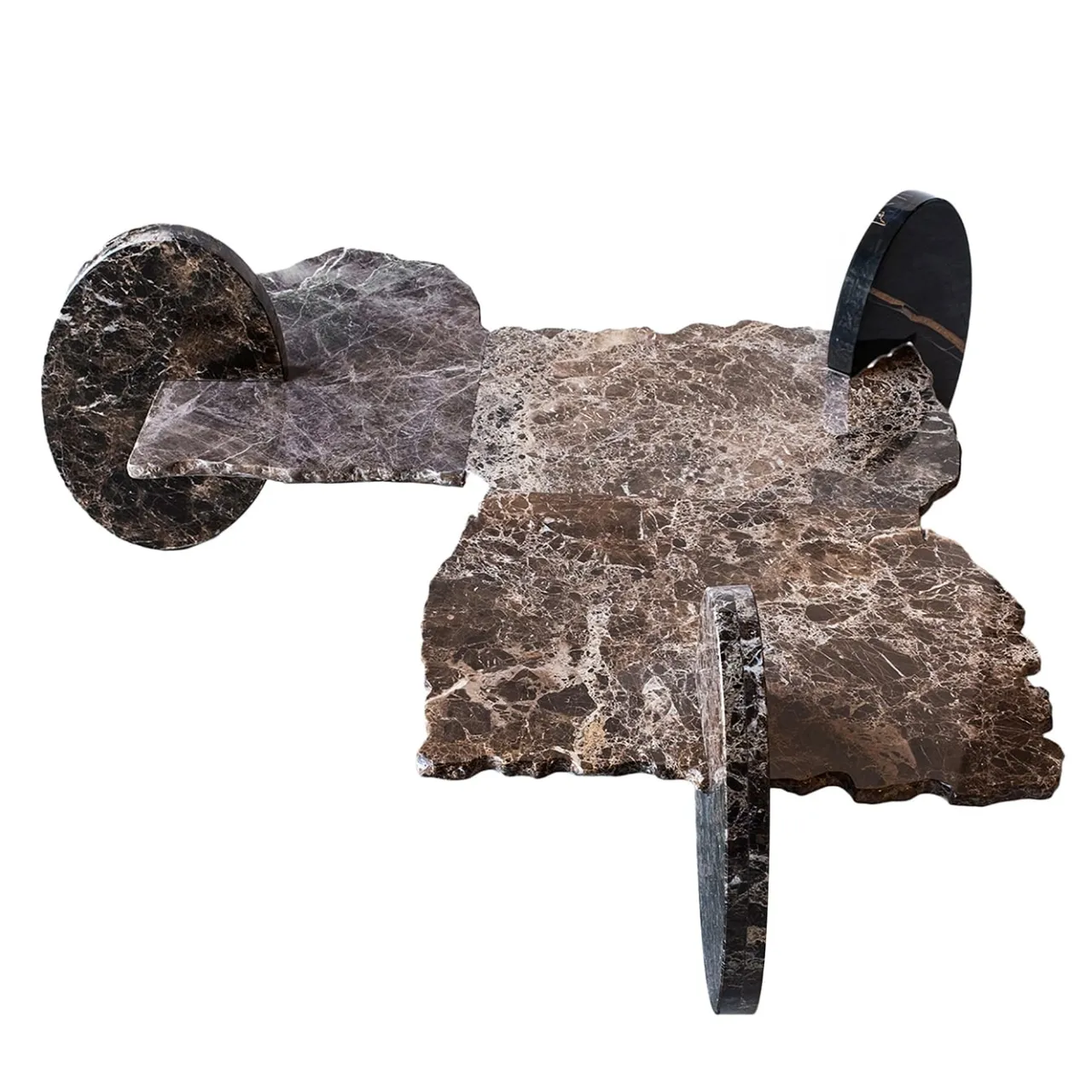 Stone Stackers Coffee Tables<SST011 Toffee Brown & Sahara Noir Marble Sculptural Coffee Table