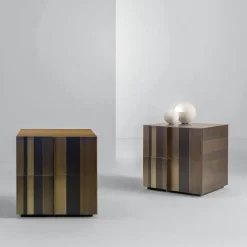 Laura Meroni Nightstands<ST 09 Burnished Copper Bedside Table