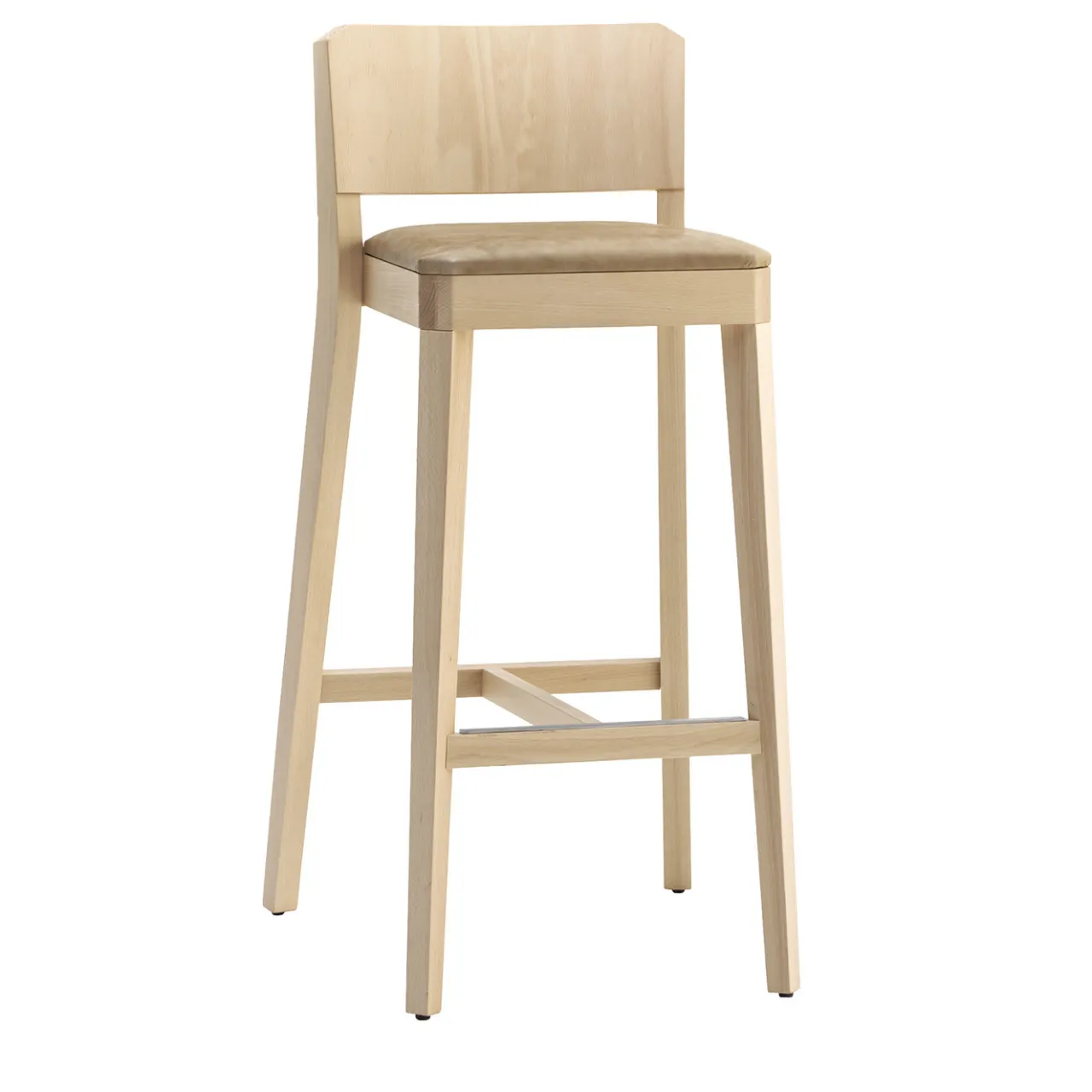 Livoni 1895 Bar Stools<Stealth Ivory Leather Barstool by Massimo Iosa Ghini