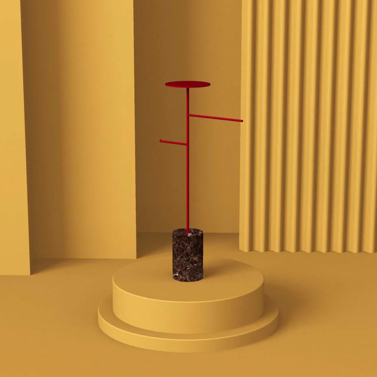 Nunzia Ponsillo Coat Stands<Stelo Emperador Dark and Red Coat Hanger and Object Rack