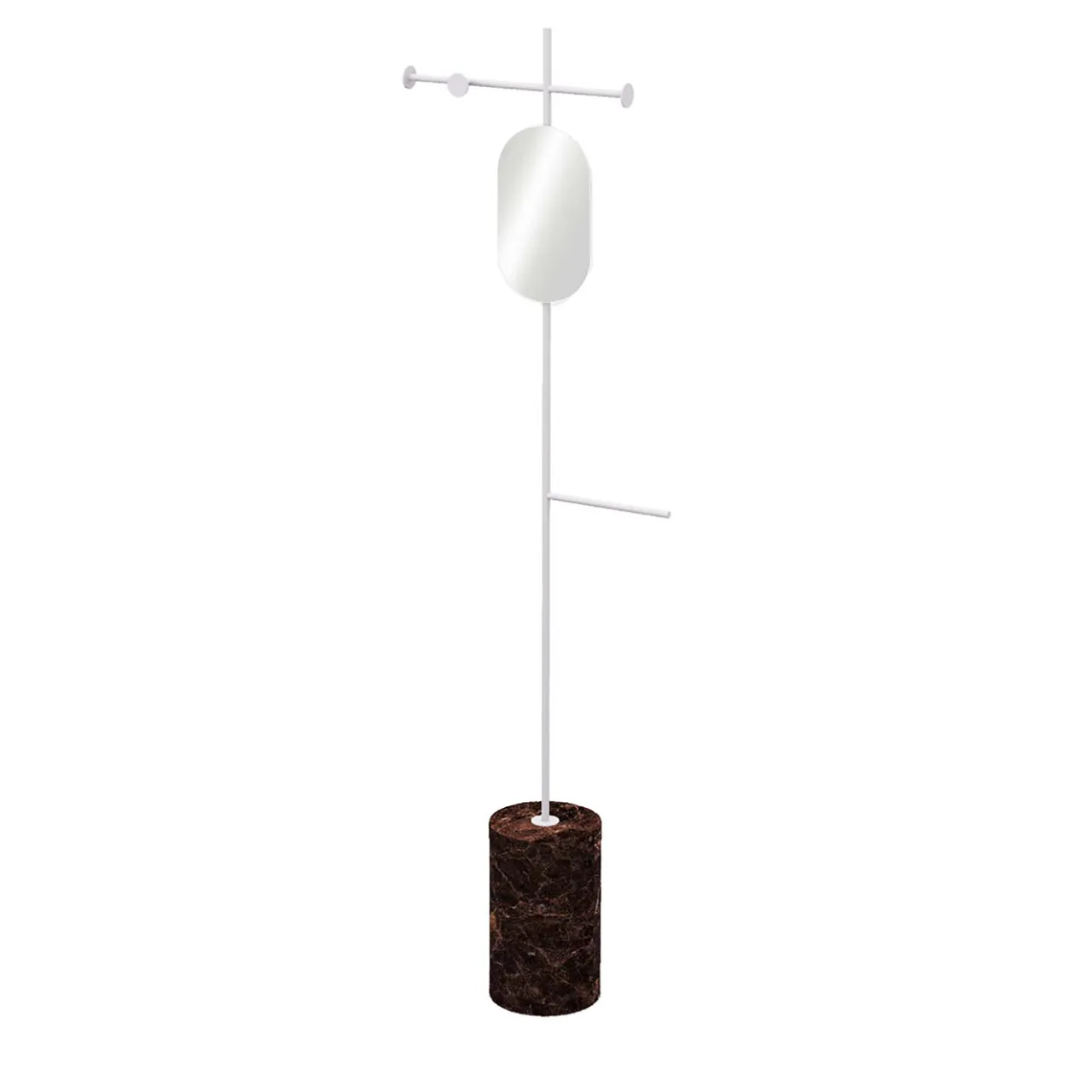 Nunzia Ponsillo Coat Stands<Stelo Emperador Dark and White Coat Hanger with Mirror