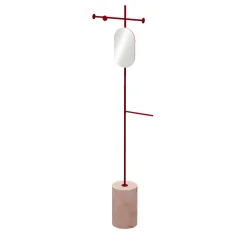 Nunzia Ponsillo Coat Stands<Stelo Pink Portogallo and Red Coat Hanger with Mirror