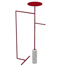 Nunzia Ponsillo Coat Stands<Stelo White Carrara and Red Coat Hanger with Stand