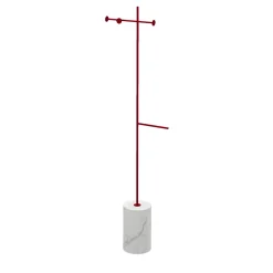 Nunzia Ponsillo Coat Stands<Stelo White Carrara and Red Coat Hanger