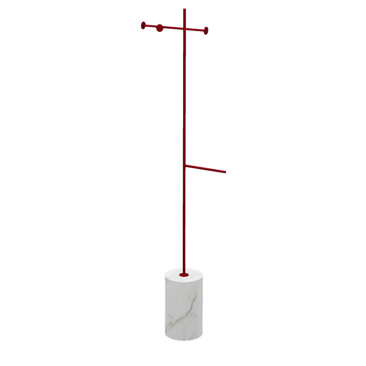 Nunzia Ponsillo Coat Stands<Stelo White Carrara and Red Coat Hanger