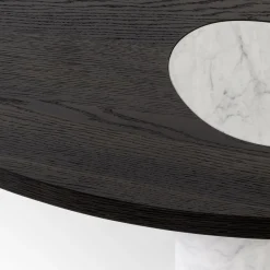 Morica Design Coffee Tables<Stone Carrara Marble and Curved Wooden Brackets Coffee Table