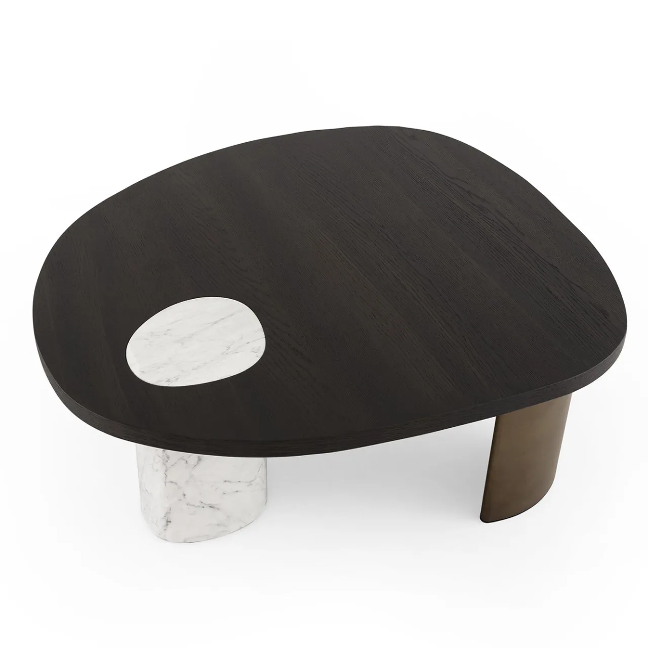 Morica Design Coffee Tables<Stone Carrara Marble and Curved Wooden Brackets Coffee Table