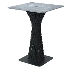 Giorgio Collection Outdoor Dining Tables<Stone Top Black Outdoor Bar Table