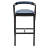 Livoni 1895 Bar Stools<String Black Barstool with Cobalt Leather Seat by CarlesiTonelli