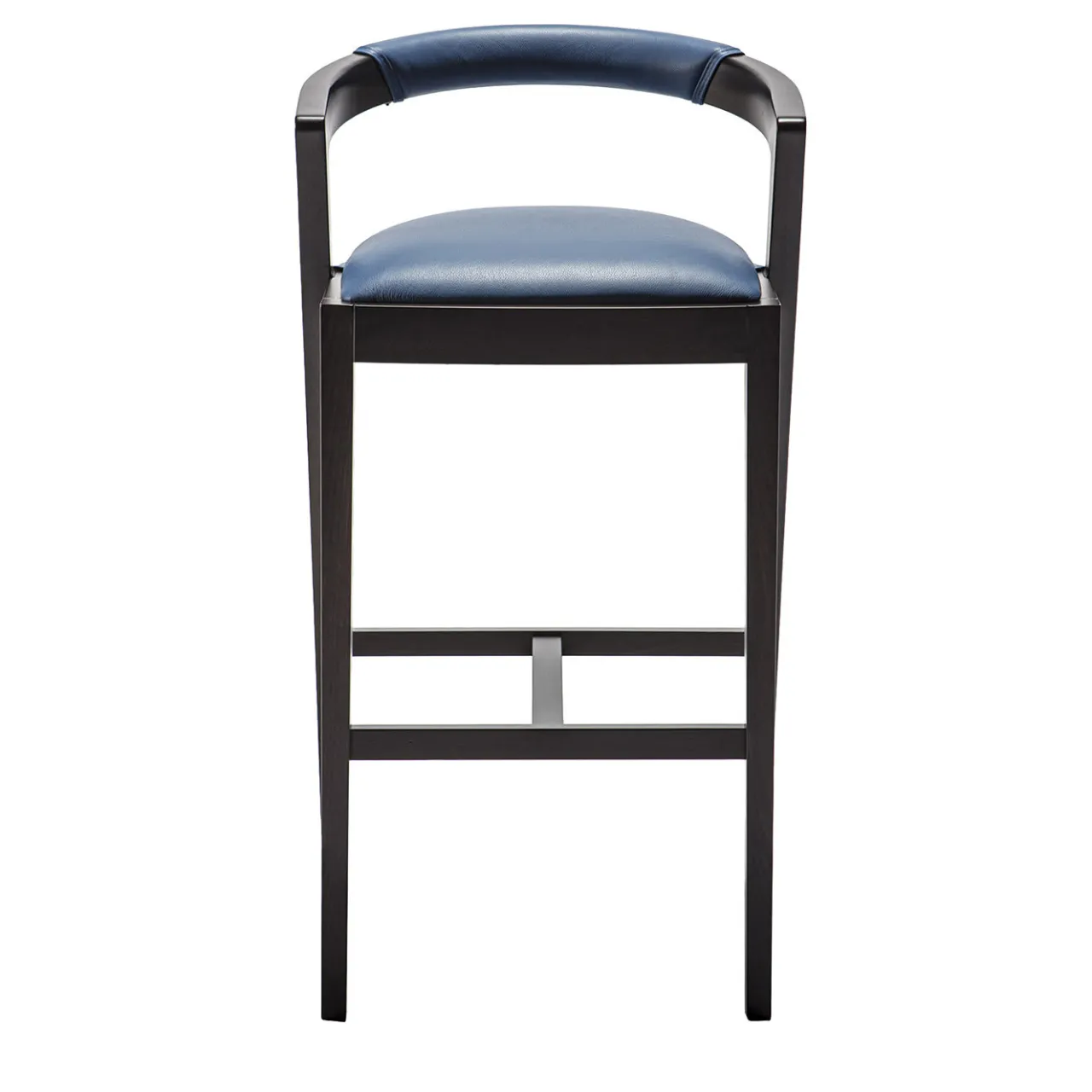 Livoni 1895 Bar Stools<String Black Barstool with Cobalt Leather Seat by CarlesiTonelli