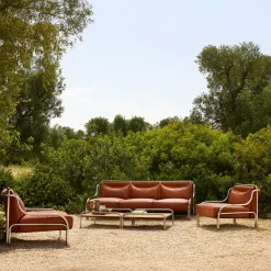 Exteta Outdoor Armchairs<Stringa 1963 Brown Leather & Steel Armchair by Gae Aulenti